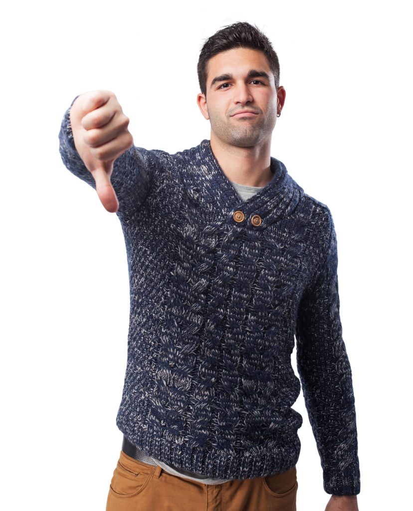 man with thumb-down
